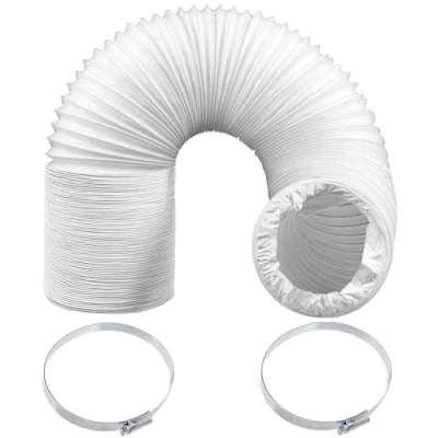 Image of SPARES2GO Universal Tumble Dryer Extra Long Vent Hose &amp; Screw Clips Kit (6 Metre, 100mm Diameter)