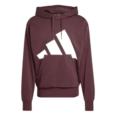 Image of adidas Men&#039;s ESSENTIALS BIG LOGO FRENCH TERRY HOODIE, aurora ruby/white, S