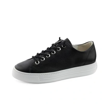 Image of Paul Green 4081 Trainers, Women&#039;s, Size: 3.5, Black/white Leather