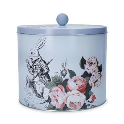 Image of MIKASA and the V&amp;A Biscuit Tin, Large Tin with Lid, Perfect for Cookies Biscuits, Alice in Wonderland Collection, 15cm, Gifting Her