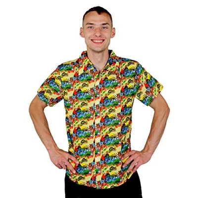 Image of I Love Fancy Dress ILFD4574L Unisex Unique Print Hawaiian Shirt (Large)