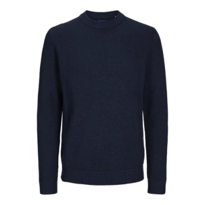 Image of JACK &amp; JONES Men&#039;s Joreaton Knit Crew Neck Bf Jumper, Sky Captain, XL