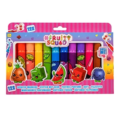 Image of Jouetprive Fruity Squad Markers Super Wide Tip with Fragrance, 12pcs.