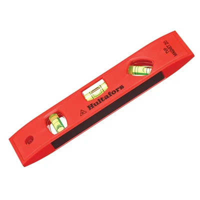 Image of Torpedo Spirit Level 25 cm I Hultafors Antistatic with 2 vials 90 and 180 Made in EU Ultra Robust for a Variety of Measurements 401803