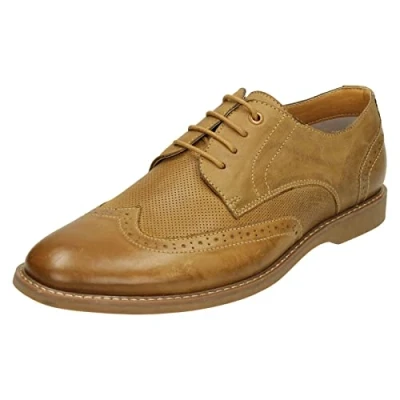 Image of Mens Thomas Blunt Lace Up Brogue Shoes Tan Leather UK Size 9 EU 43 US 10