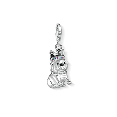 Image of Thomas Sabo Women Charm Pendant Bulldog with Crown Club 925 Sterling Silver 1510 497 21