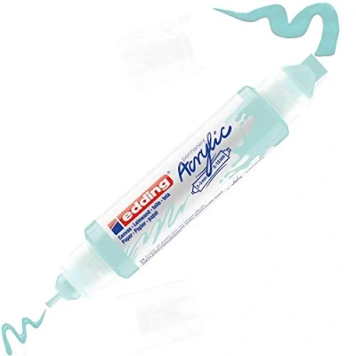 Image of edding 5400 acrylic 3D double liner pastel blue 1 colour tube 2 nozzles 3,5 10mm paint for canvas, painting boards and wood waterproof acrylics in artist quality colours
