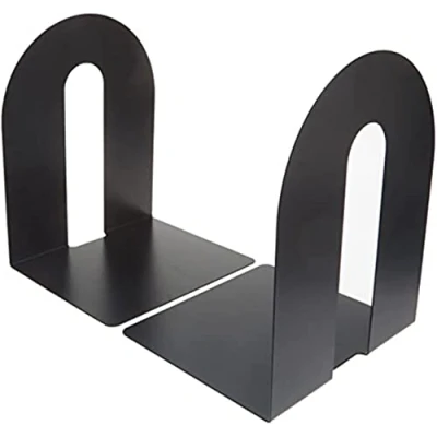 Image of Officemate Heavy Duty 10&quot; Bookends, Non Skid Base, Black, Pair (93142)