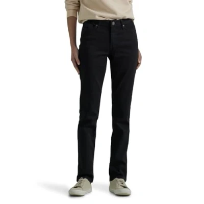 Image of Lee Women&#039;s Regular Fit Straight Leg Jean, Black, 12 Short