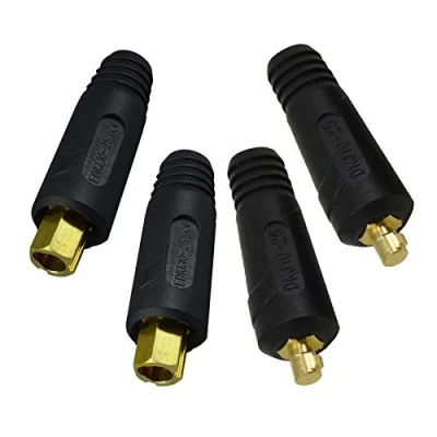 Image of RIVERWELD TIG Welding Cable Panel Connector Plug DKJ10 25 &amp; EDKL10 200Amp Dinse Quick Fitting 4pcs