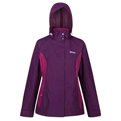 Image of Regatta Daysha Hydrafort Waterproof Jacket with Concealment Hood Jackets Shell, Women, Purple Potion/Prune, 28