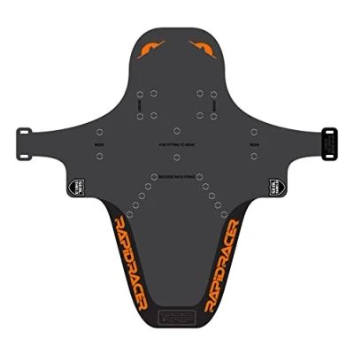Image of RRP Rapid Racer Products Unisex&#039;s Enduro Mudguard, Black/Orange, Large