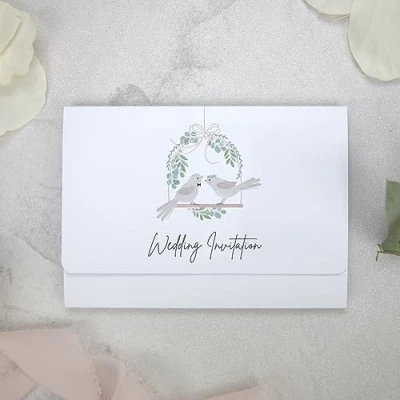 Image of Dotty about Paper Love Birds &amp; Eucalyptus Ready to Write Wedding Invitations (15 0018)