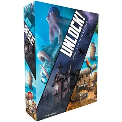 Image of Space Cowboys Unlock! Exotic Adventures Escape Room Card Game Ages 10+ 1 6 Players 60 Minutes Playing Time