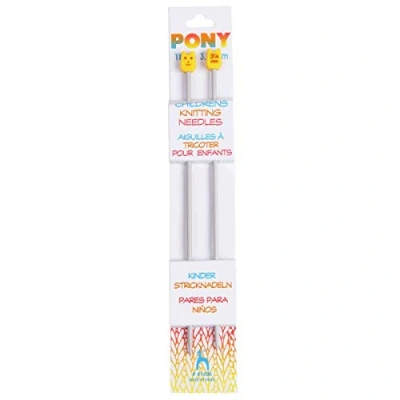 Image of Pony P61606 Single Ended Ferri da maglia per bambini, Multicolore, Alluminio, 18 cm x 3.25 mm