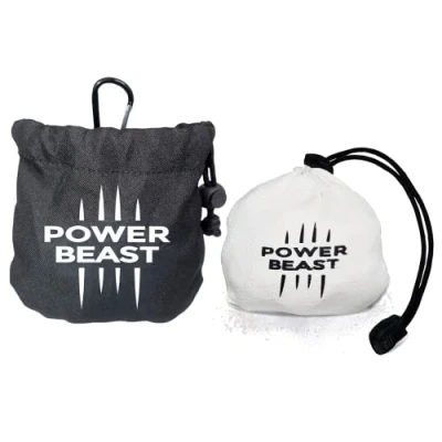 Image of POWER BEAST Refillable Chalk Ball + Bag, Boulder Chalk, Sport Gymnastics, Rock Climbing, Bouldering, Weightlifting, Pole Dance, Bodybuilding, Tennis, Padel, Cross Training, Gym.