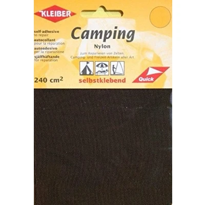Image of Kleiber Canvas Style Self Adhesive Waterproof Nylon Repair 2 Patches (10cmx12cm Each) Brown, One Size
