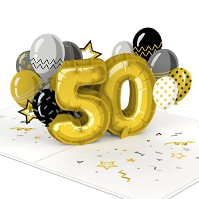 Image of PaperCrush® 50th Birthday Pop Up Card
