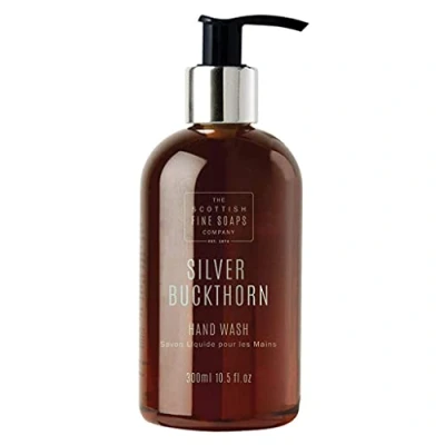 Image of Scottish Fine Soaps Silver Buckthorn Hand Soap Wash Liquid Hydrating Effect Organic Sea Extract Black Pepper and Bergamot Sensitive Formula Vegan Friendly 300ml