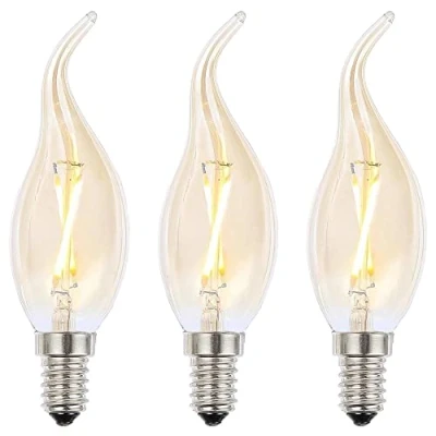 Image of Light Bulb E14 Small Edison Screw 2W led Gold Tint Candle 3 Pack Litecraft