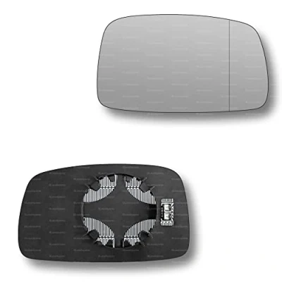 Image of Less4spares Replacement Wing Mirror Glass Right Compatible with VW Corrado 1988 1995 CLIP ON Driver Off side Heated Blind Spot