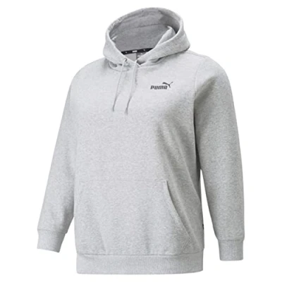 Image of PUMA ESS Small Logo Hoodie FL PLUS Light Gray Heather