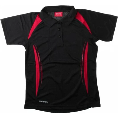 Image of Spiro Women&#039;s Team Spirit Polo T Shirt Black/White, Large