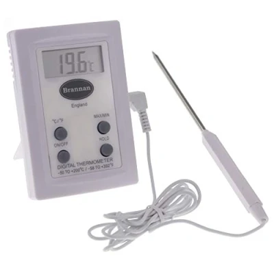 Image of Digital Probe Thermometer with Max Min Temperature Memory Feature Wide Range Robust Stainless Steel