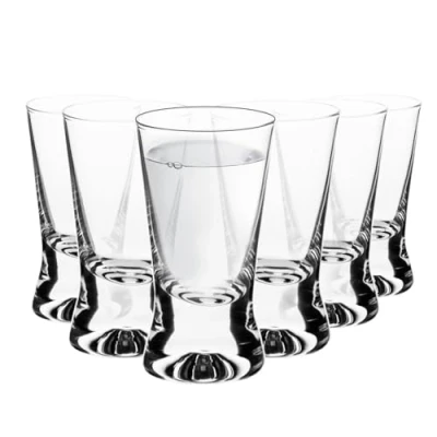 Image of Krosno Vodka Glasses X Line, Set of 6 Glasses, 25 ML, Collection Vodka, Aperitivo and Spirits for Parties Home Use, Dishwasher Safe, Made in Europe
