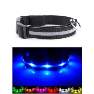 Image of NEO+ UK SELLER ! Improved Dog Visibility &amp; Safety USB Rechargeable LED Collar. Ultra Bright LED&#039;s. Connects to Devices. will be more Visible Safe (BLACK SIZE LARGE)