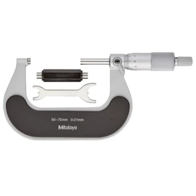 Image of Mitutoyo 102 303 (0.01mm) Ratchet Stop Micrometer 50 75mm