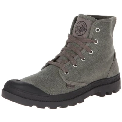 Image of Palladium Men&#039;s Pampa Hi Low Top Sneakers, Stonewashed Metal, 6.5 UK