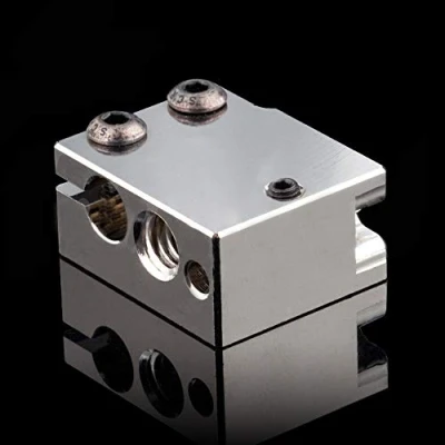 Image of High Temperature Plated Copper Heater Block Compatible with Volcano Hotend PT100 Cartridge Sensor DDB Extruder 3D Printer (Copper)