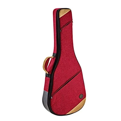 Image of Ortega Guitars Padded Soft Case for Full Size Acoustic Canvas, Cotton, Suede Leather red, bordeaux wine (OSOCACL BX)