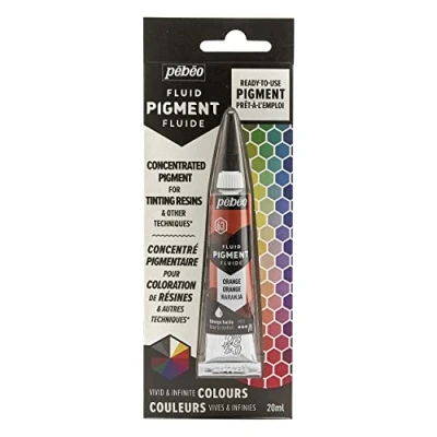 Image of Pebeo Fluid Liquid Pigment Concentrate Resin Mixable Colours Opaque or Transparent Effect Natural Origin Orange 20 ml,