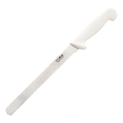 Image of Hygiplas C883 Slicer, 10&quot;, Serrated White Handle, Bakery And Dairy