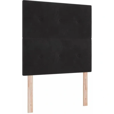 Image of vidaXL Box Spring Bed with Mattress Black 120x200 cm Velvet