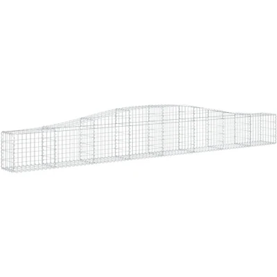 Image of vidaXL Arched Gabion Baskets 15 pcs 400x30x40/60 cm Galvanised Iron