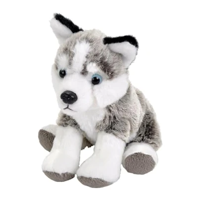 Image of Wild Republic Pocketkins Eco Husky, Stuffed Animal, 5 Inches, Plush Toy, Made from Recycled Materials, Friendly