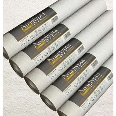 Image of 5 x tuff Stuff woodchip Wallpaper White paintable Medium Grade Paste Wall from YöL