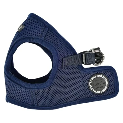 Image of Puppia Dog Harness small and medium Soft Vest in many colours Also usable as Puppy Anti Pull Lead, Navy, XXL