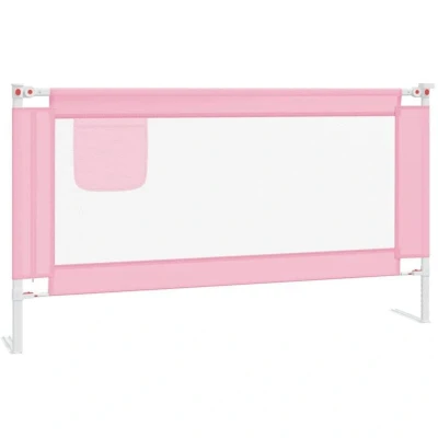 Image of vidaXL Toddler Safety Bed Rail Pink 150x25 cm Fabric