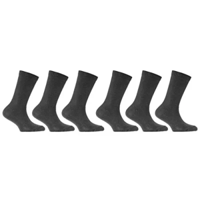 Image of David James 6 Pairs Boys/Girls Back to School Ankle Sock uk 12 3 (Grey)