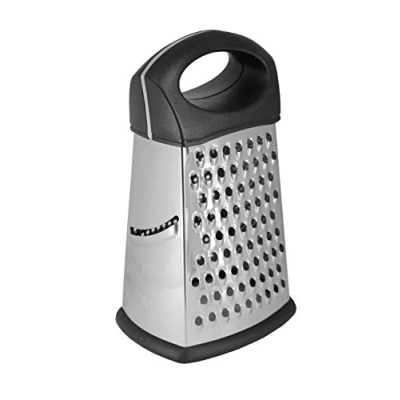 Image of New Heavy Duty 4 Way Box Hand Non Slip Handle Kitchen Utensil Grater Stainless Steel Multi Purpose Slicer Cutter Sharp Vegetable, Cheese Tools 8 Inches