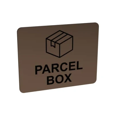 Image of Parcel Box Adhesive Sign Notice For Deliveries, Delivery Drivers, Packages, Post, Leave Here (size 12cm x 10cm) Never Lose Your Again. (Copper)