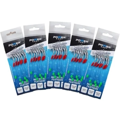 Image of Mackerel feathers sea fishing rigs lures 7 Hooks (Tinsel Flash 5Pcs)
