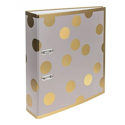 Image of Interdruk Lever Arch File A4 75 mm Metallic Design Satin Gold Dots