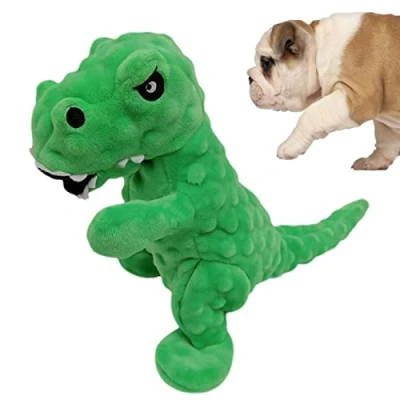 Image of Rianpesn Dinosaur Dog Squeaky Toy Grunting That Oinks Grunts for Small Medium Large Dogs Relief Stress Puppy Chew Toys, Cute Plush Sound Squeak Pet