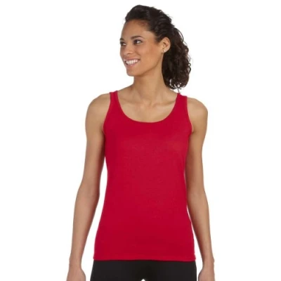 Image of Gildan Ladies Soft Style Tank Top Vest (XL) (Cherry Red)