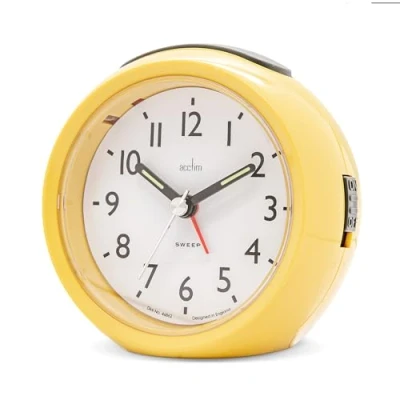 Image of Acctim Grace Non Ticking Sweep Analogue Bedroom Alarm Clock Honey